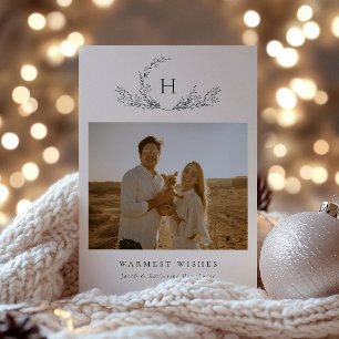 Organic Monogram Photo Holiday Card