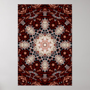 Organic Mushroom Snowflake Poster