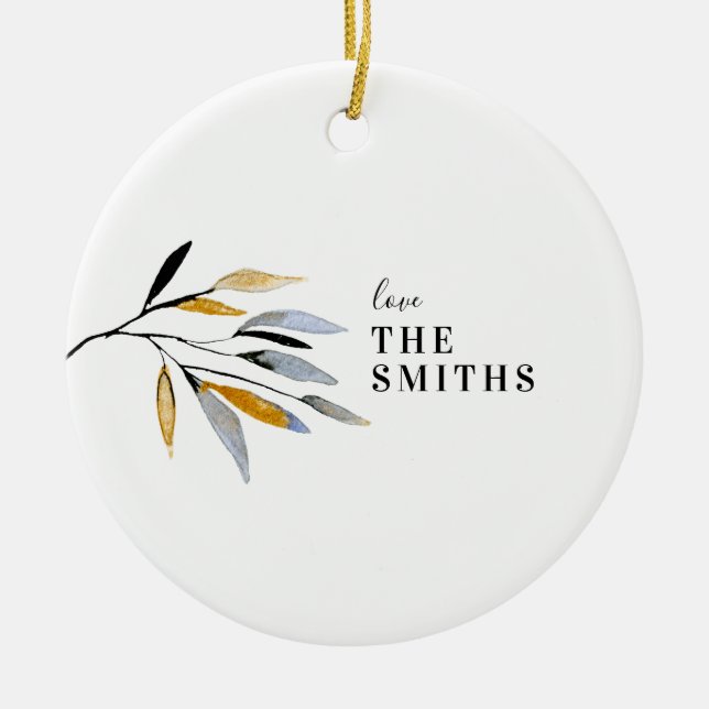 Organic Natural Christmas Holiday Ceramic Tree Decoration (Front)