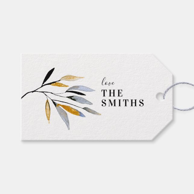 Organic Natural Christmas Holiday Gift Tag (Front (Horizontal))