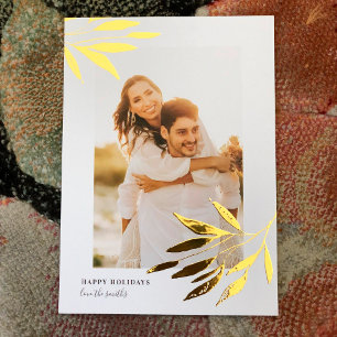 Organic Natural Christmas Wedding Photo Gold