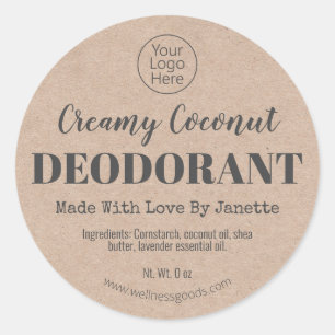 Organic Natural Handmade Deodorant Kraft Labels