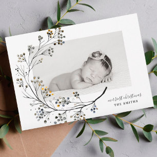 Organic Natural Merriest Christmas Photo Card