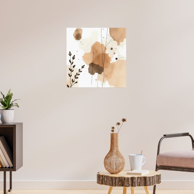 Organic Neutral Flow Composition Poster (Living Room 3)