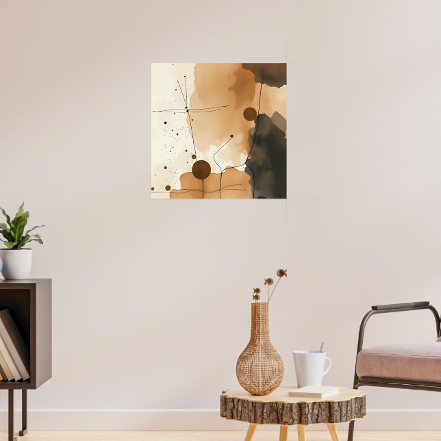 Organic Neutral Flow Composition Poster (Living Room 3)