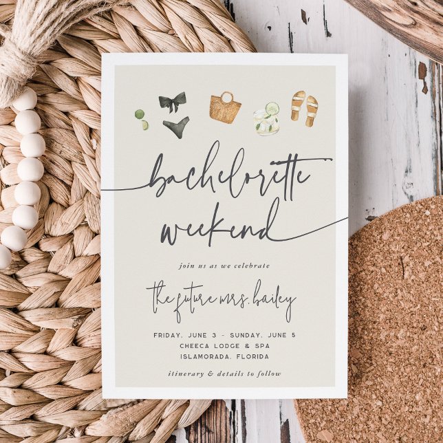 Organic Neutrals Bachelorette Party Invitation (Creator Uploaded)
