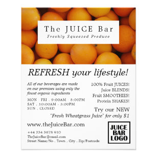Organic Oranges, Juice Bar Advertising Flyer