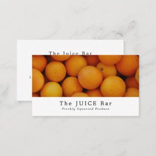 Organic Oranges, Juice Bar Business Card