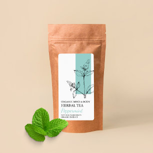 Organic Peppermint Herbal Tea Business Label