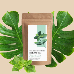 Organic Peppermint Herbal Tea Business Label