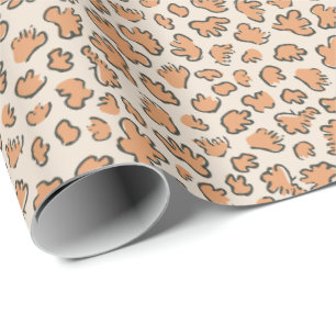 Organic Petal Terrazzo Modern Muted Apricot Wrapping Paper