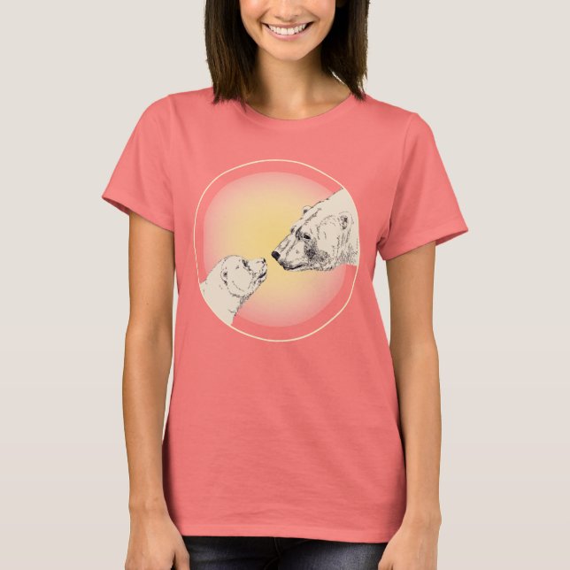 Organic Polar Bear Shirt Womens Bear Art T-shirt (Front)