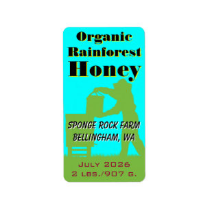 Organic Rainforest Honey Custom Beekeeper Label