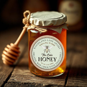 Organic Raw Fire Cider Honey Thai Chilli Queen Bee Classic Round Sticker