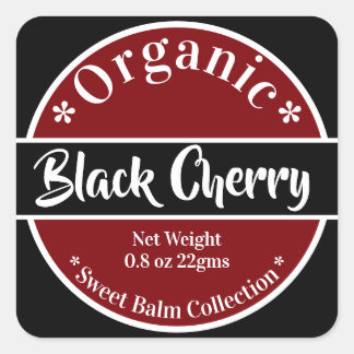 Organic Red White Black Cherry Beauty Square Sticker