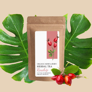 Organic Rosehip Herbal Tea Business Label