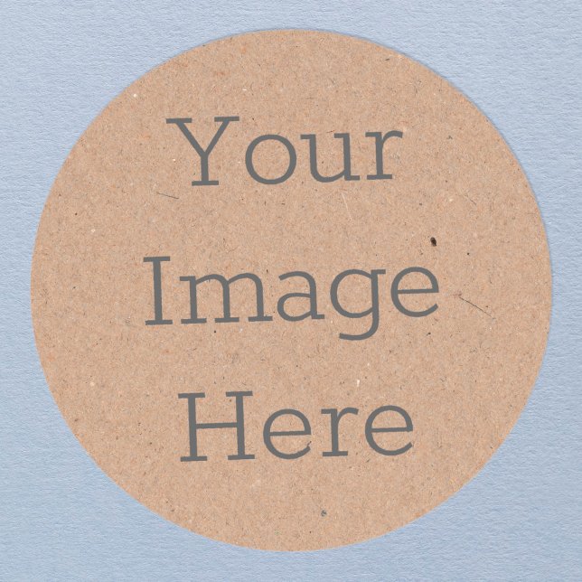 Organic Rustic Brown Kraft Paper Minimalist Print Classic Round Sticker (Creator Uploaded)