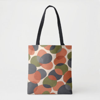 Organic Shape, Warm Minimal Abstract Pattern Tote Bag