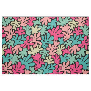 Organic Shapes Abstract 240822 - Colours on Black Fabric