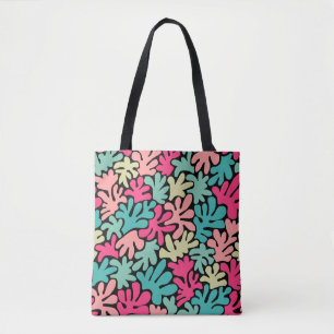 Organic Shapes Abstract 240822 - Colours on Black Tote Bag