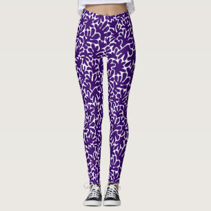 Organic Shapes Abstract 240822 - Deep Purple Leggings