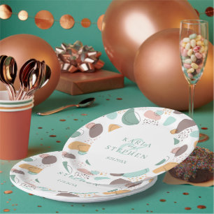 Organic shapes modern seamless pattern paper plate