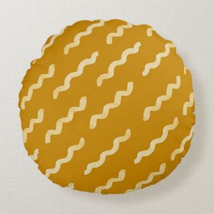 Organic shapes naive pattern. Abstract watercolor  Round Cushion