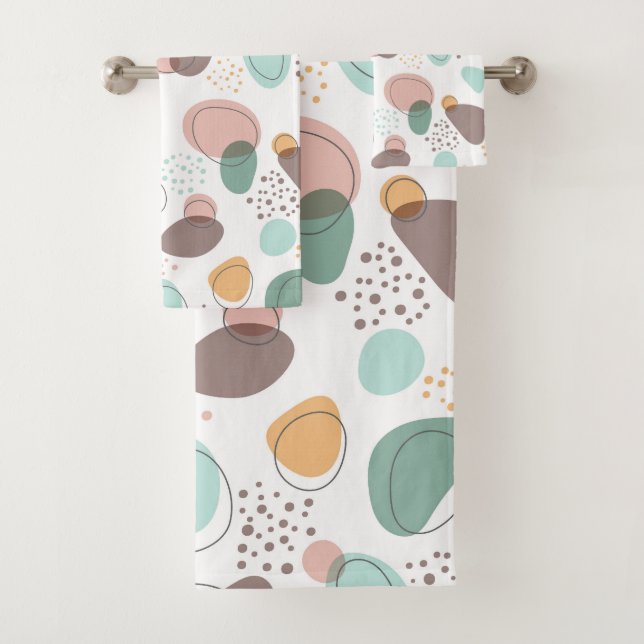 Organic shapes seamless pattern bath towel set (Insitu)