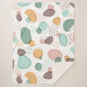 Organic shapes seamless pattern sherpa blanket