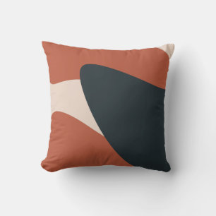 Organic Shapes Warm Tones Modern Cushion