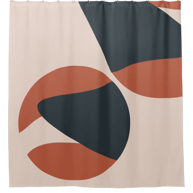 Organic Shapes Warm Tones Modern  Shower Curtain (Front)