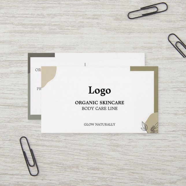 Organic Skincare Business Card (Front/Back In Situ)