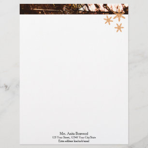 Organic Snowflakes Seasonal Christmas Personalised Letterhead