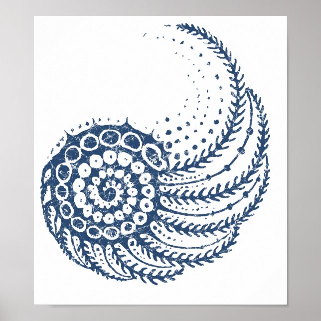 Organic spiral blue poster (Front)