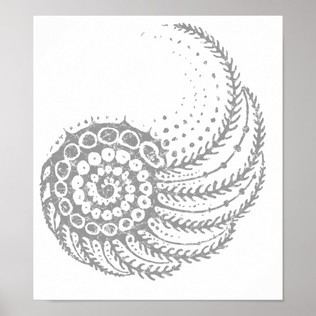 Organic spiral grey poster (Front)
