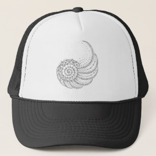 Organic spiral grey trucker hat