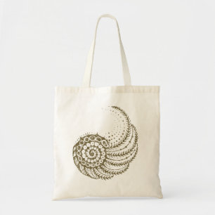 Organic spiral tan tote bag