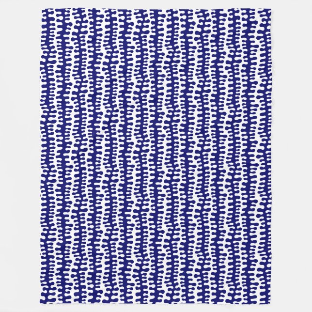 Organic Stripes - Deep Navy Fleece Blanket (Front)