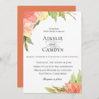 Organic Sunset Floral Wedding Invitation