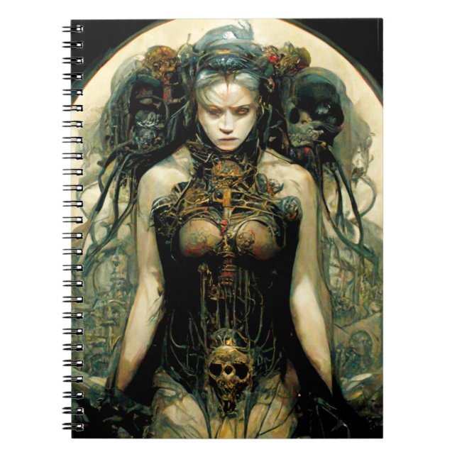 Organic Tech Woman Fantasy Sci-Fi Notebook (Front)