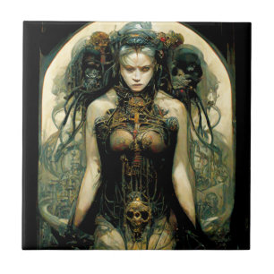 Organic Tech Woman Fantasy Sci-Fi Tile