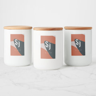 Organic Terracotta Blue Blush Wedding Food Label