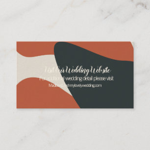 Organic Terracotta Blue Blush Wedding Website Card