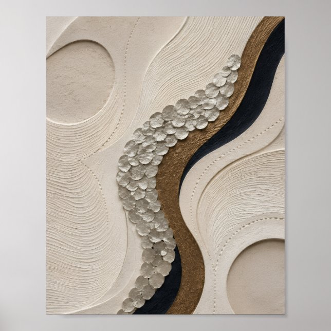 Organic Textured Wave Wall Art (Front)