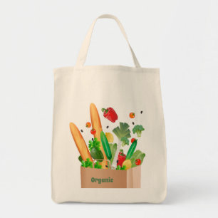 Organic tote bag with a delicious illustration.