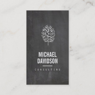 Organic Tree Sketch on Chalkboard Business Card