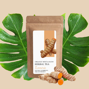 Organic Turmeric Herbal Tea Business Label