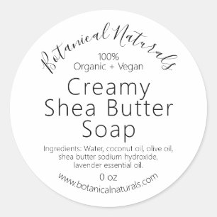 Organic Vegan Handmade Butter Soap Simple Labels