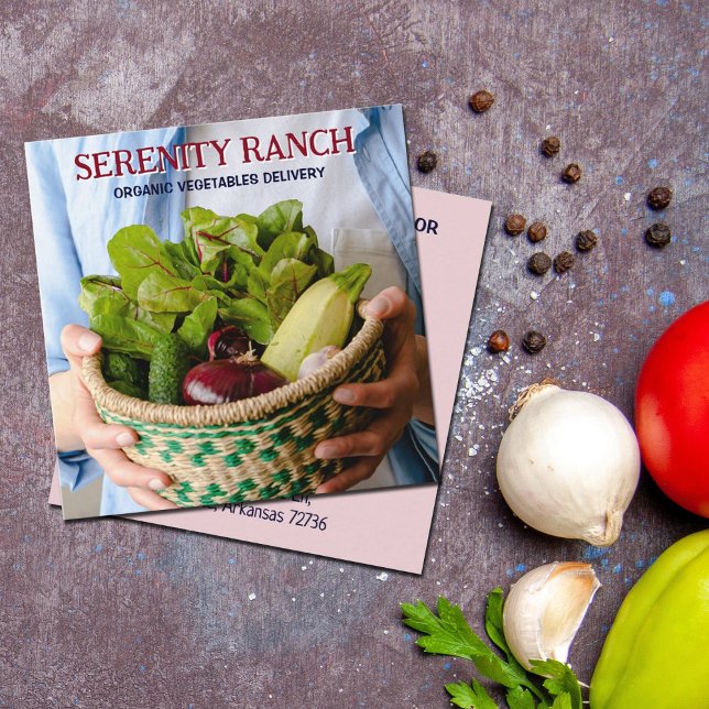 Organic Vegetables Delivery,  Farm  Square Business Card (Creator Uploaded)