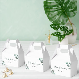 Organic Watercolor Eucalyptus Wedding Favour Box